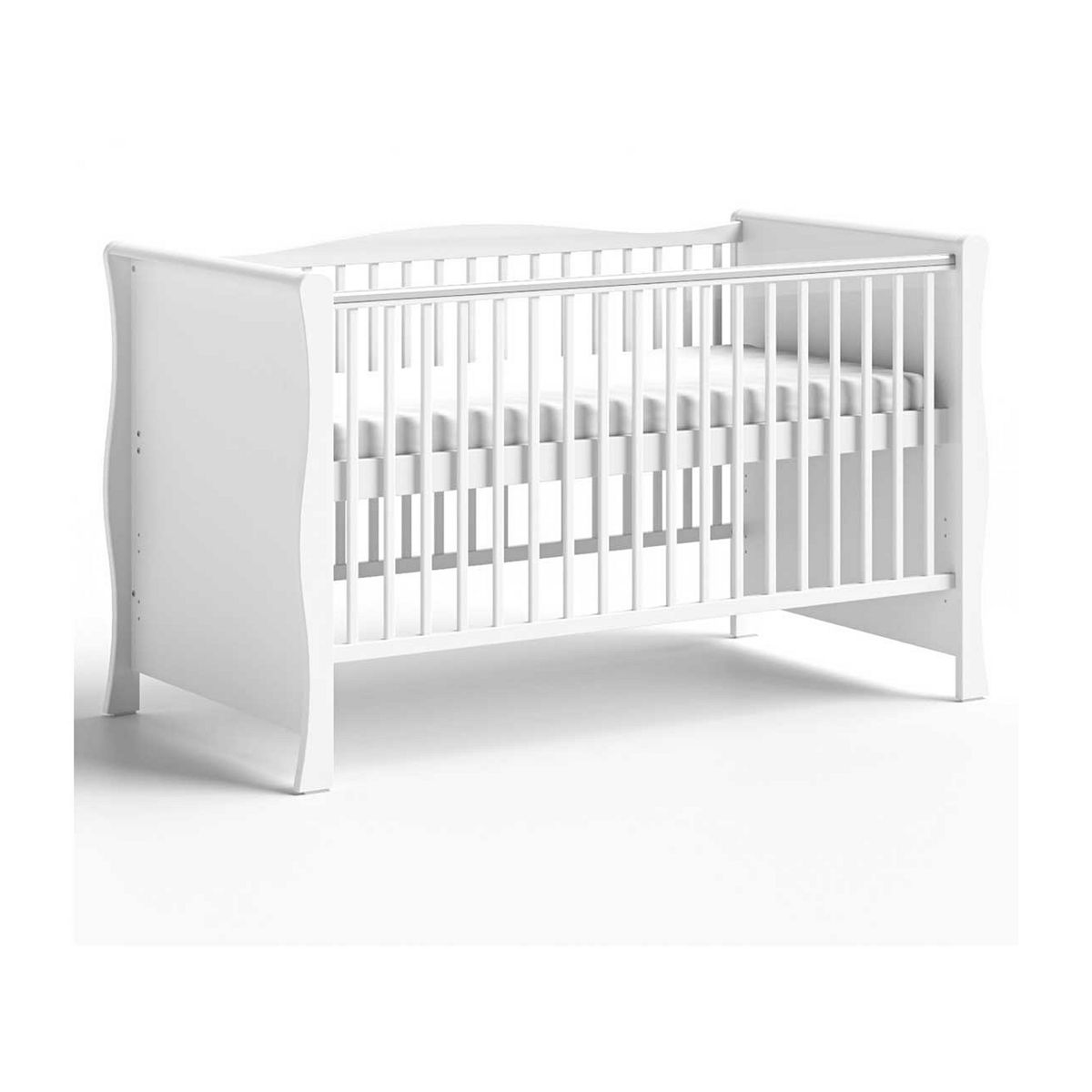 Little Acorns Sleigh Cot Bed - White
