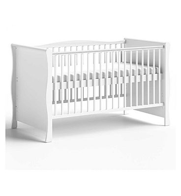 Little Acorns Sleigh Cot Bed - White