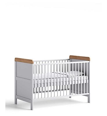 Little Acorns Classic Cot Bed - White & Oak