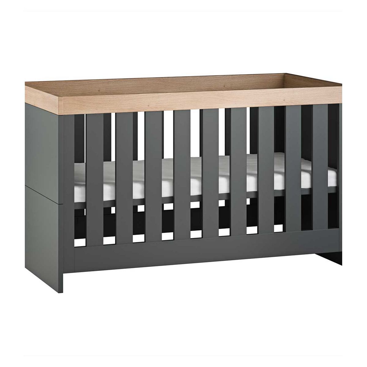 Little Acorns Burlington Cot Bed - Anthracite & Oak