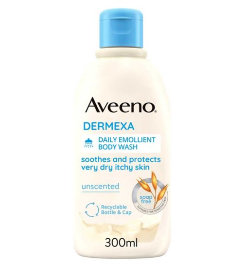 Aveeno Dermexa Daily Emollient Body Wash Shower Gel Soap Free 300ml
