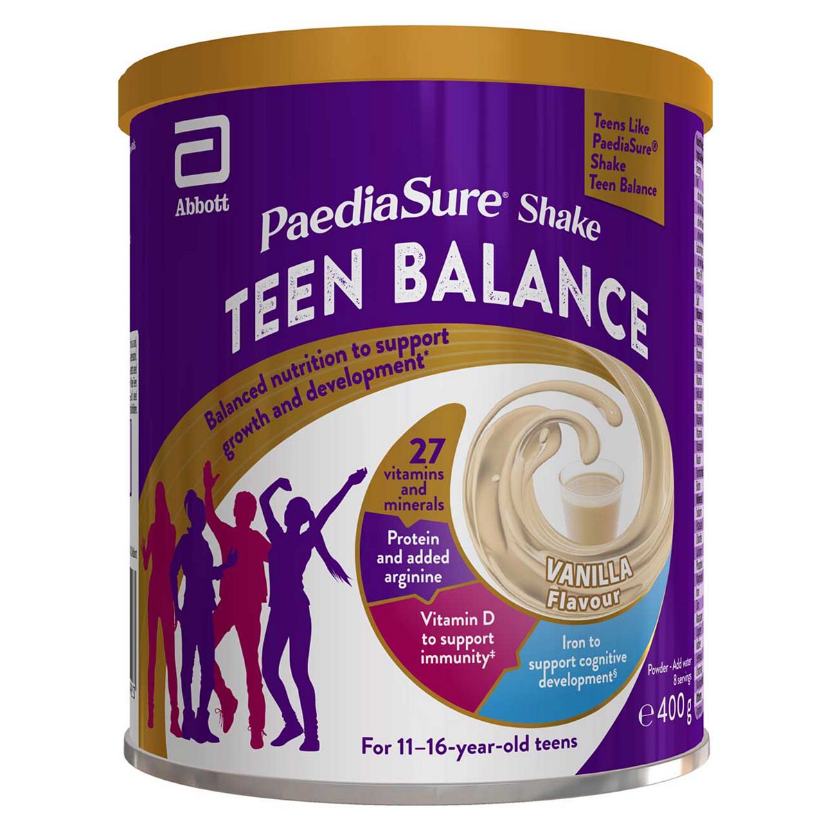 Abbot Nutrition Paediasure Shake Teen Balance Protein Powder Vanilla 400G