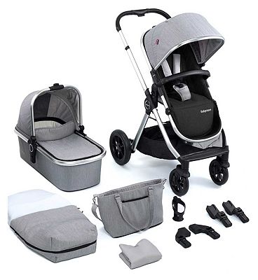 Babymore Memore V2 Pram Pushchair - Silver