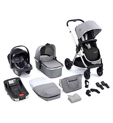 Babymore Memore V2 Travel System 13 Piece Coco i-size with Base - Silver