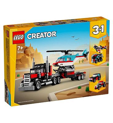 LEGO creator flatbed truck with helicopter