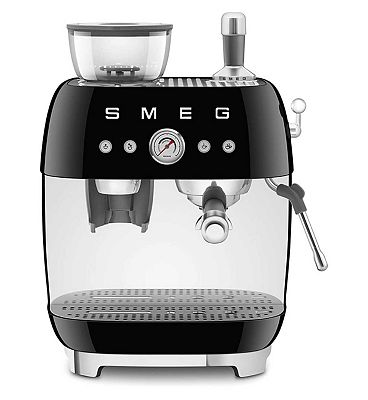 Smeg Espresso Coffee Machine with Grinder - Black