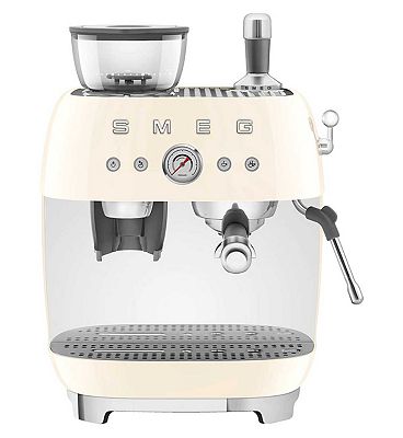 SMEG Espresso Coffee Machine with Grinder Cream
