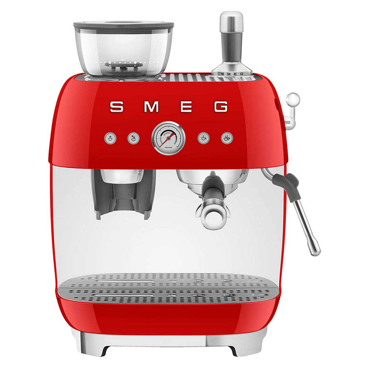 Smeg Espresso Coffee Machine With Grinder Red