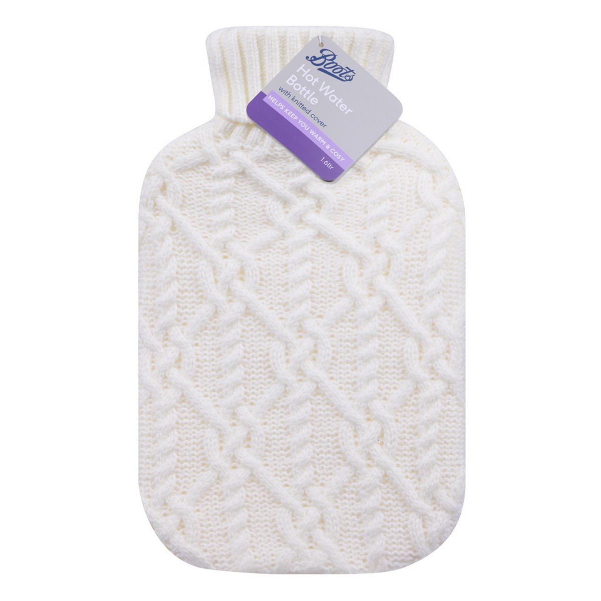 Boots Hot Water Bottle - Cable Knit Cream