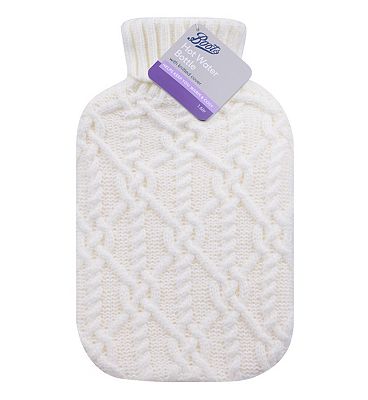 Click to view product details and reviews for Boots Hot Water Bottle Cable Knit Cream.
