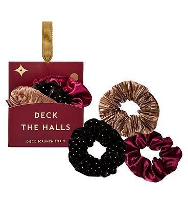 Boots Gold & Wine Disco Scrunchie Trio