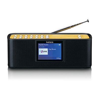 Lenco PDR-045BK FM Dab Bluetooth Speaker With Rechargable Battery Black