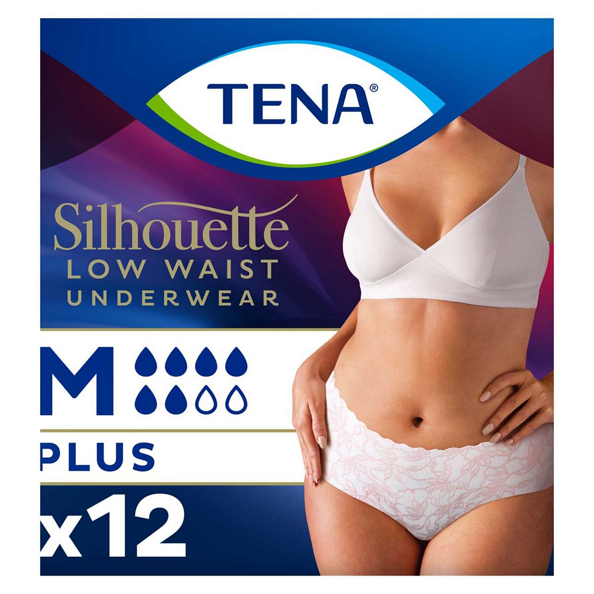 Tena Silhouette Incontinence Pants Plus Medium Low Waist White 12S