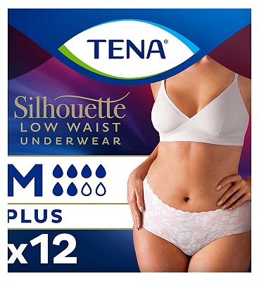 TENA Silhouette Incontinence Pants Plus Medium Low Waist White 12s