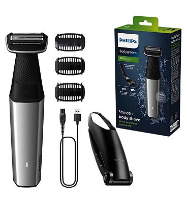 Philips Series 5000 Cordless and Showerproof Body Groomer with Back Attachment and Skin Comfort Syst