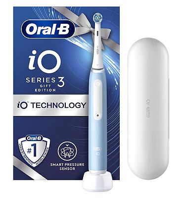 Oral-B iO3 Ice Blue Electric Toothbrush with Travel Case