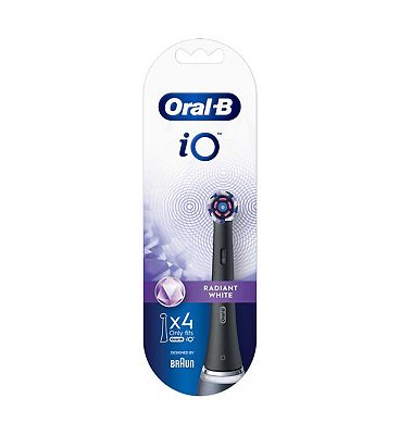 Oral-B iO Radiant White Black Toothbrush Heads - x4 Pack