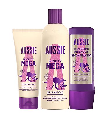 Aussie Mighty Mega Bundle - Shampoo, Hair Conditioner & Deep Hair Treatment