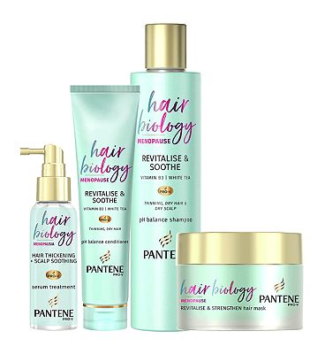 Pantene Hair Biology Menopause Bundle - Shampoo, Hair Conditioner, Hair Serum & Hair Mask