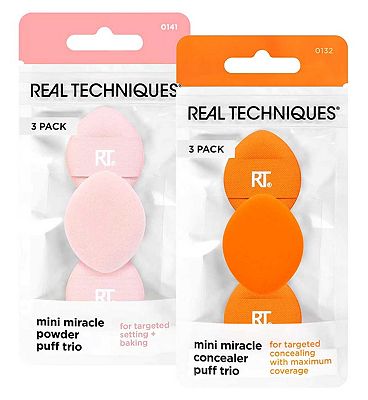 Real Techniques Mini Miracle Powder & Concealer Puff Bundle