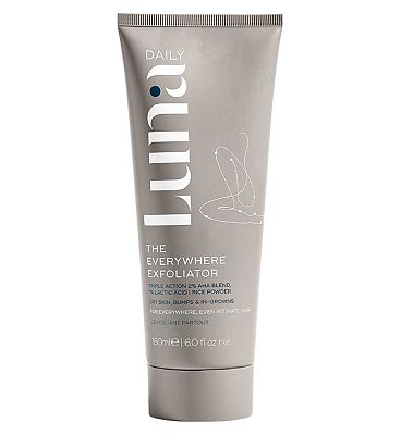 Luna Daily The Everywhere Exfoliator with AHAs for Keratosis Pilaris, Ingrowns & Smoother Skin 180ml