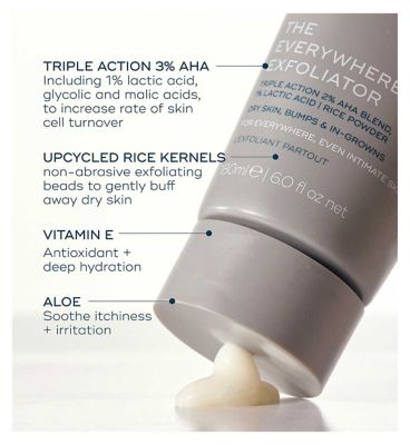 Luna Daily The Everywhere Exfoliator with AHAs for Keratosis Pilaris, Ingrowns & Smoother Skin 180ml (39)