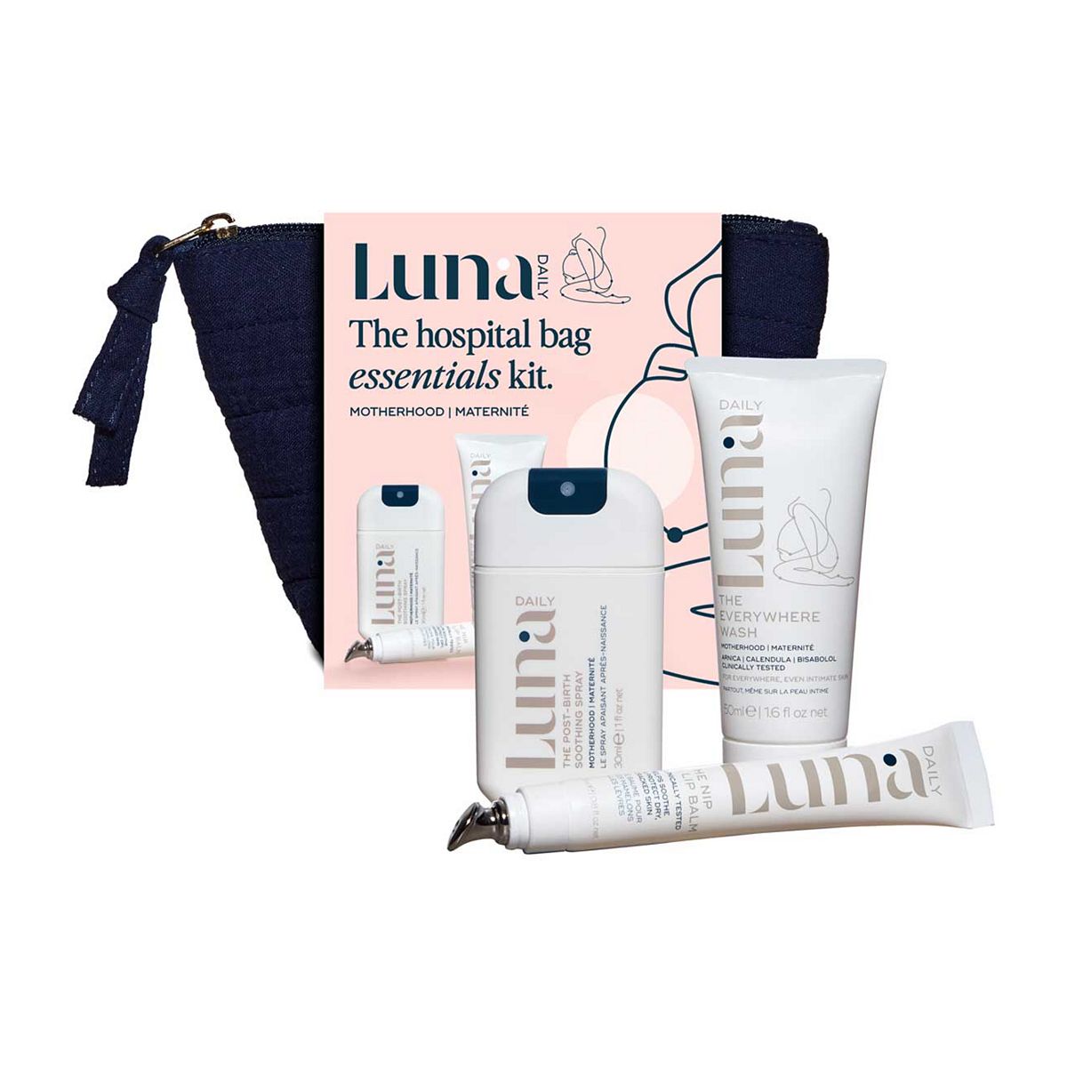Luna Daily The Hospital Bag And Post-Partum Essentials Kit For Pregnancy & Birth