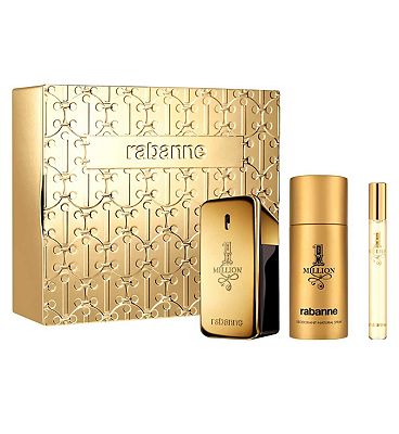 Rabanne 1 Million Eau de Toilette 50ml Deodorant Spray 150ml Travel Spray 10ml Gift Set