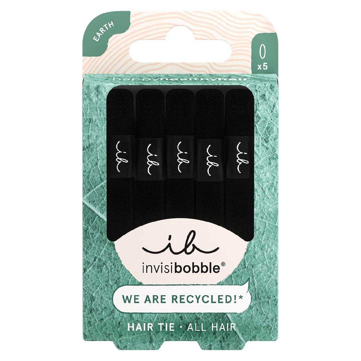 Invisibobble Hair Tie Black 5Pcs Multicolor