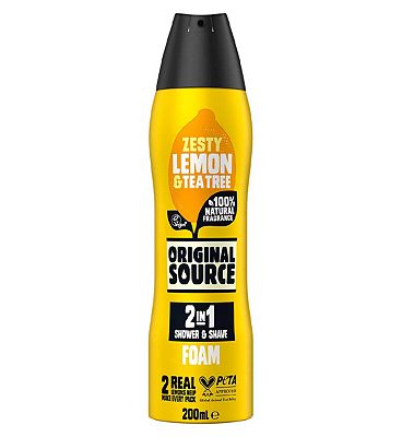 Original Source Lemon and Tea Tree 2 in 1 Shower and Shave Foam 200ml