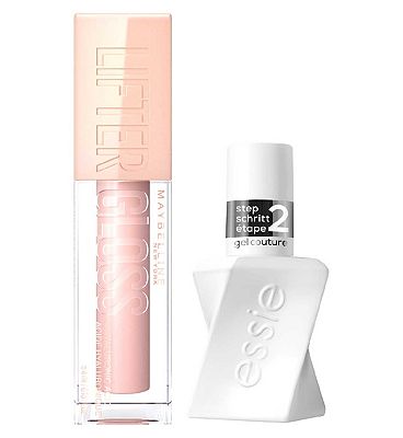 Maybelline Lifter Lip Gloss Ice and Essie Gel Coture Top Coat Duo