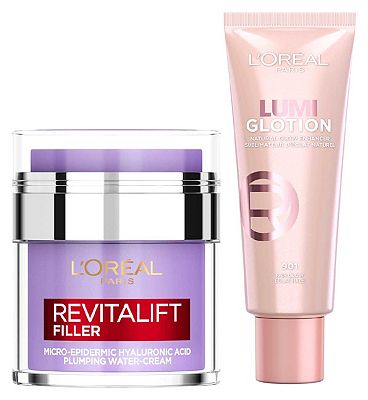 L'Oreal Paris Glotion Fair Glow and Revitalift Hyaluronic Acid Water Cream Duo