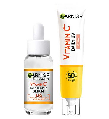 Garnier Vitamin C Serum 30ml & Vitamin C Daily UV Fluid SPF50+ Glow 40ml Duo