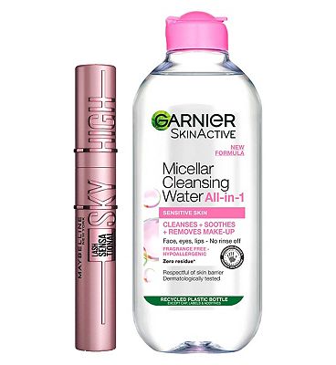 Garnier Micellar Water 400ml and Maybelline Sky High Mascara Duo