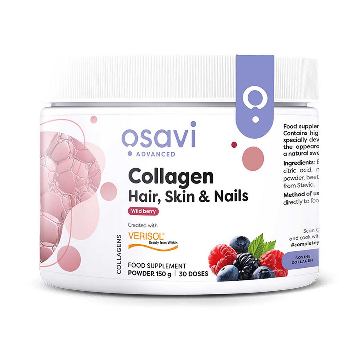Osavi - Collagen Peptides (Hair, Skin & Nails), Wild Berry 150G