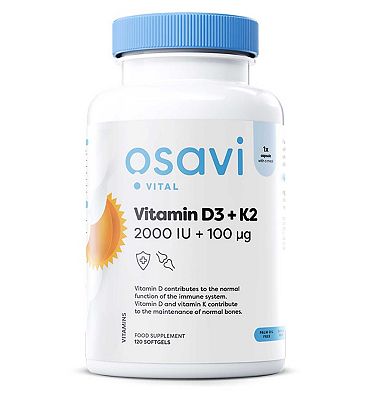 Osavi - Vitamin D3 + K2, 2000IU + 100mcg - 120 Softgels