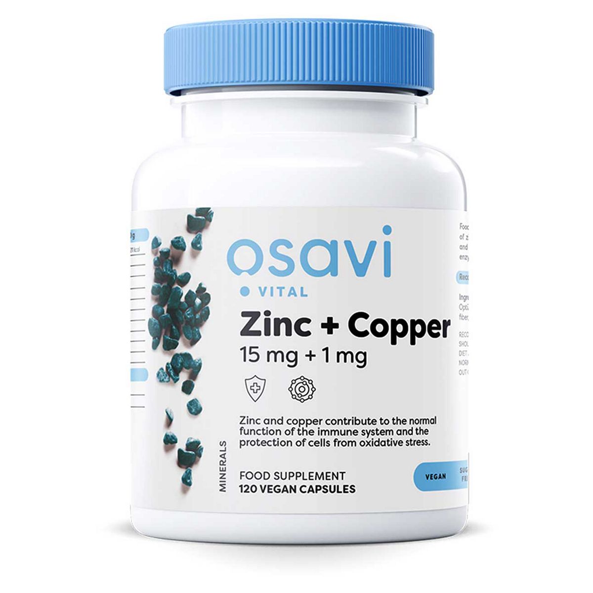 Osavi - Zinc + Copper, 15Mg 1Mg 120 Vegan Capsules