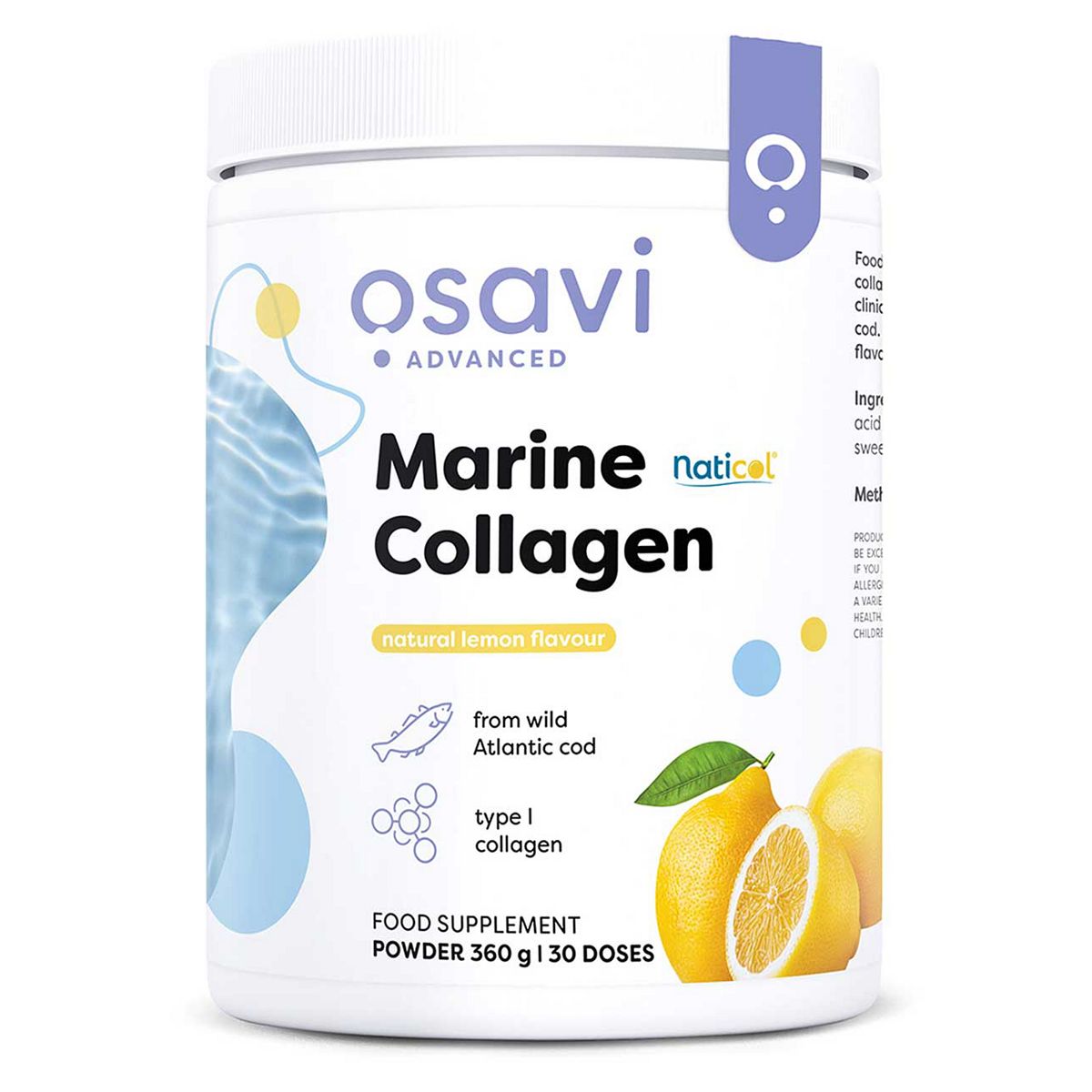 Osavi Marine Collagen, Natural Lemon Flavour - 360 Grams