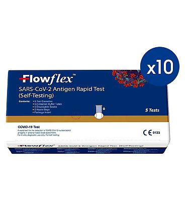 Flowflex Antigen Rapid Test Lateral Flow Self-Testing Kit Bundle 10 x 5 Tests