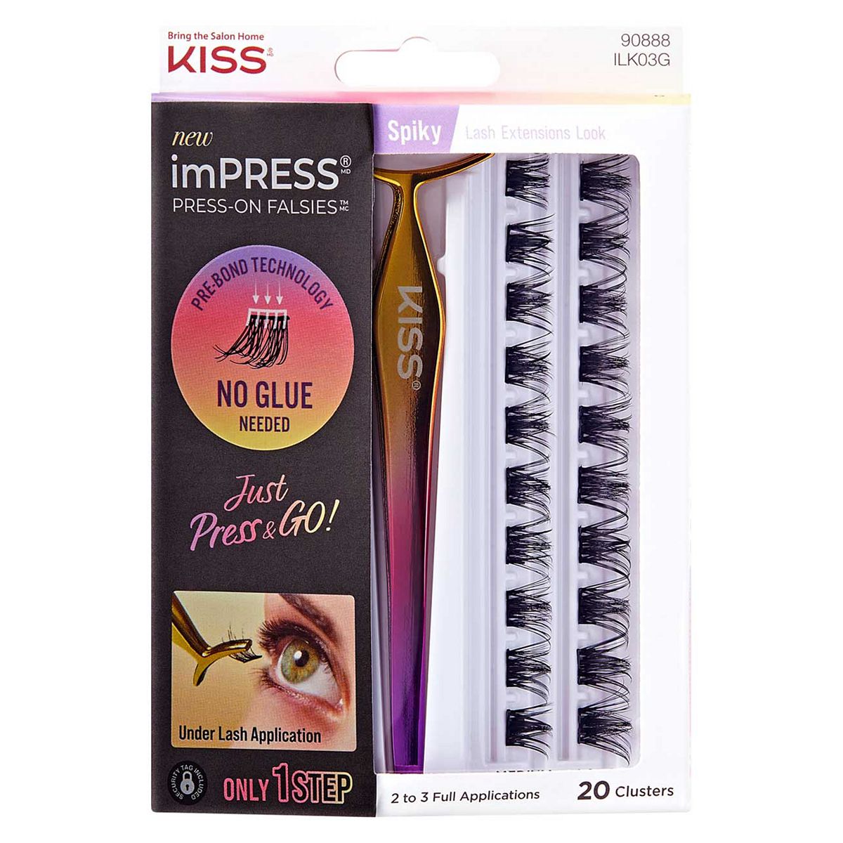 Kiss Impress No Glue Eyelash Cluster - Spiky
