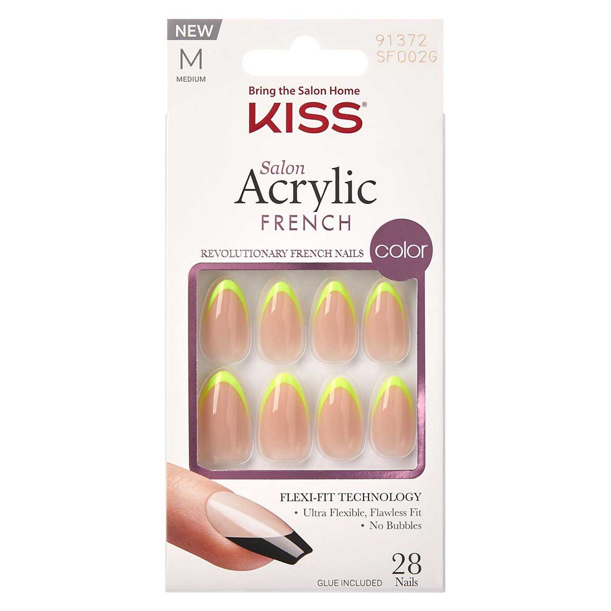 Kiss Salon French Falsenail Hype Neon Yellow