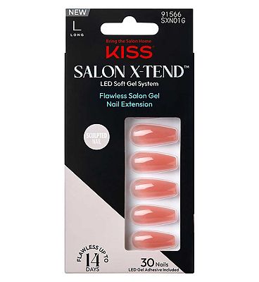 KISS Salon X-Tend Falsenail Solid Pink Long Coffin