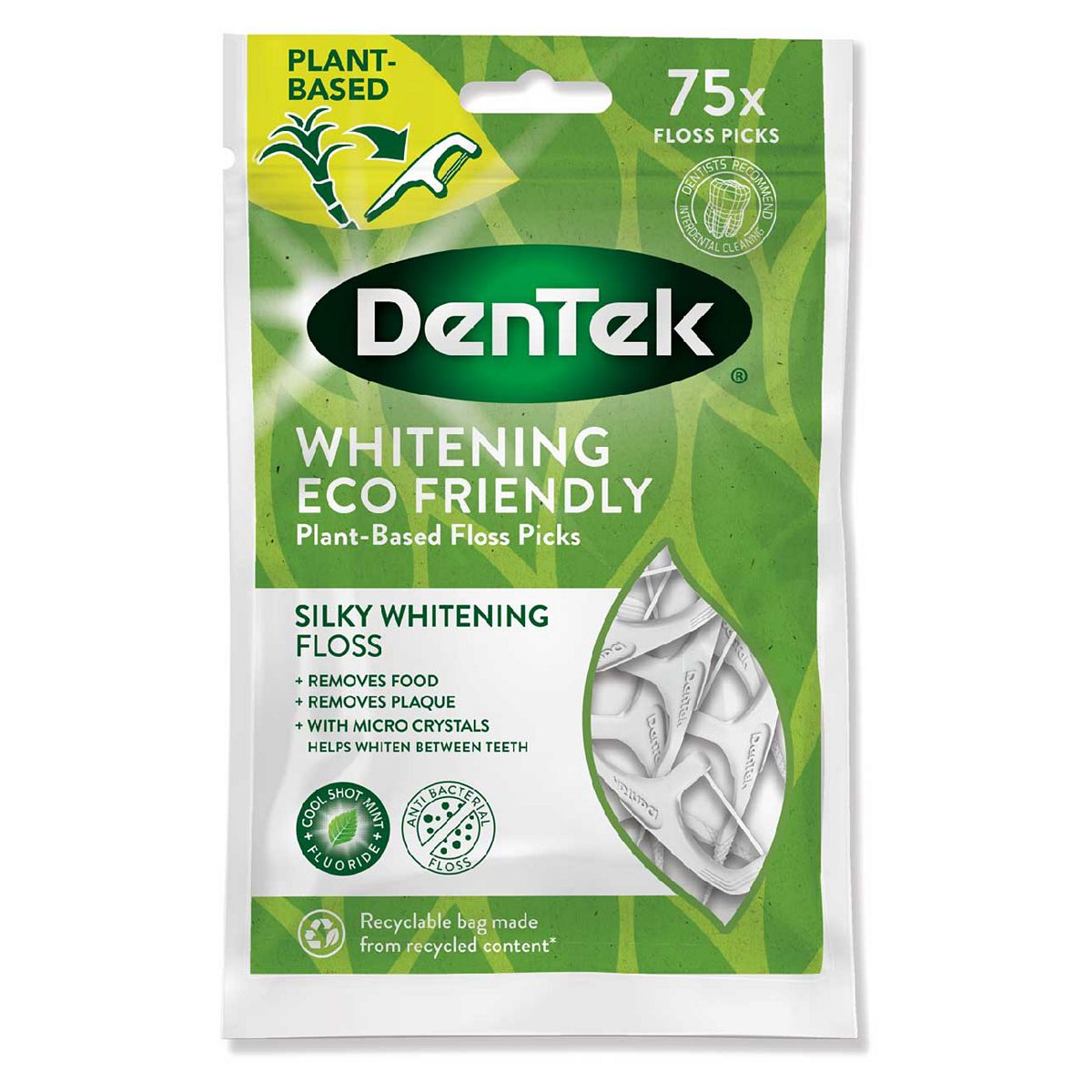 Dentek Eco Whitening Floss Picks 75S