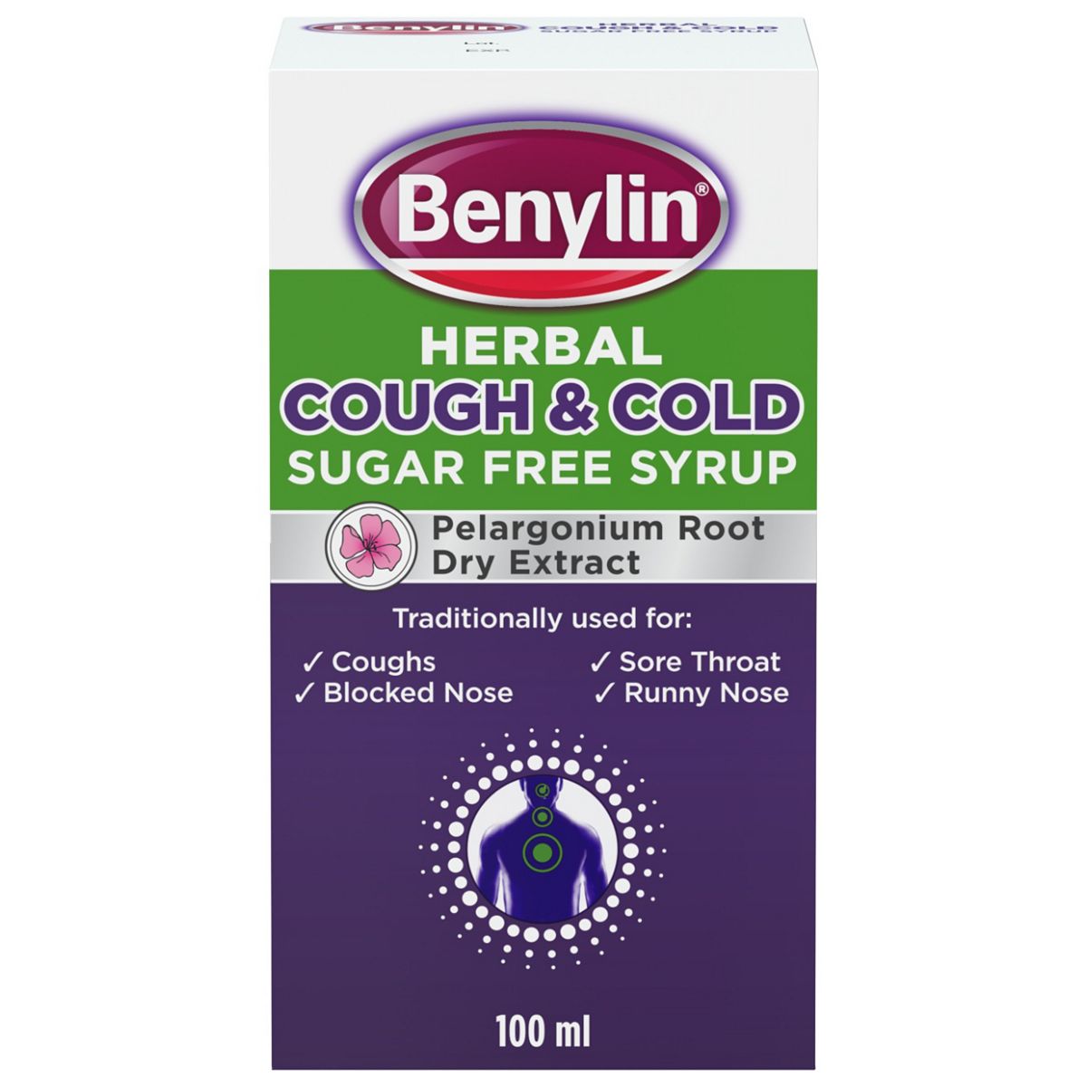 Benylin Herbal Cough & Cold Sugar Free Syrup – 100Ml