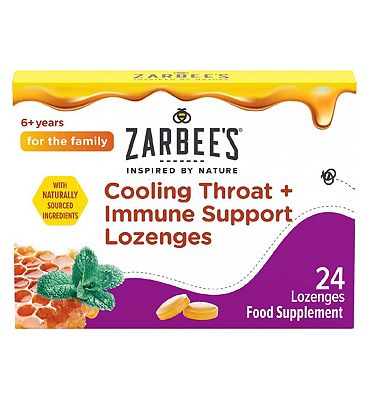 Zarbees Cooling Throat + Immune Support Lozenges 24 Count