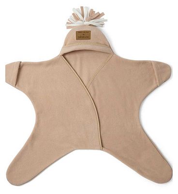 Clair de Lune Star Fleece Baby Wrap Blanket - 6-12 Months (Oatmeal)