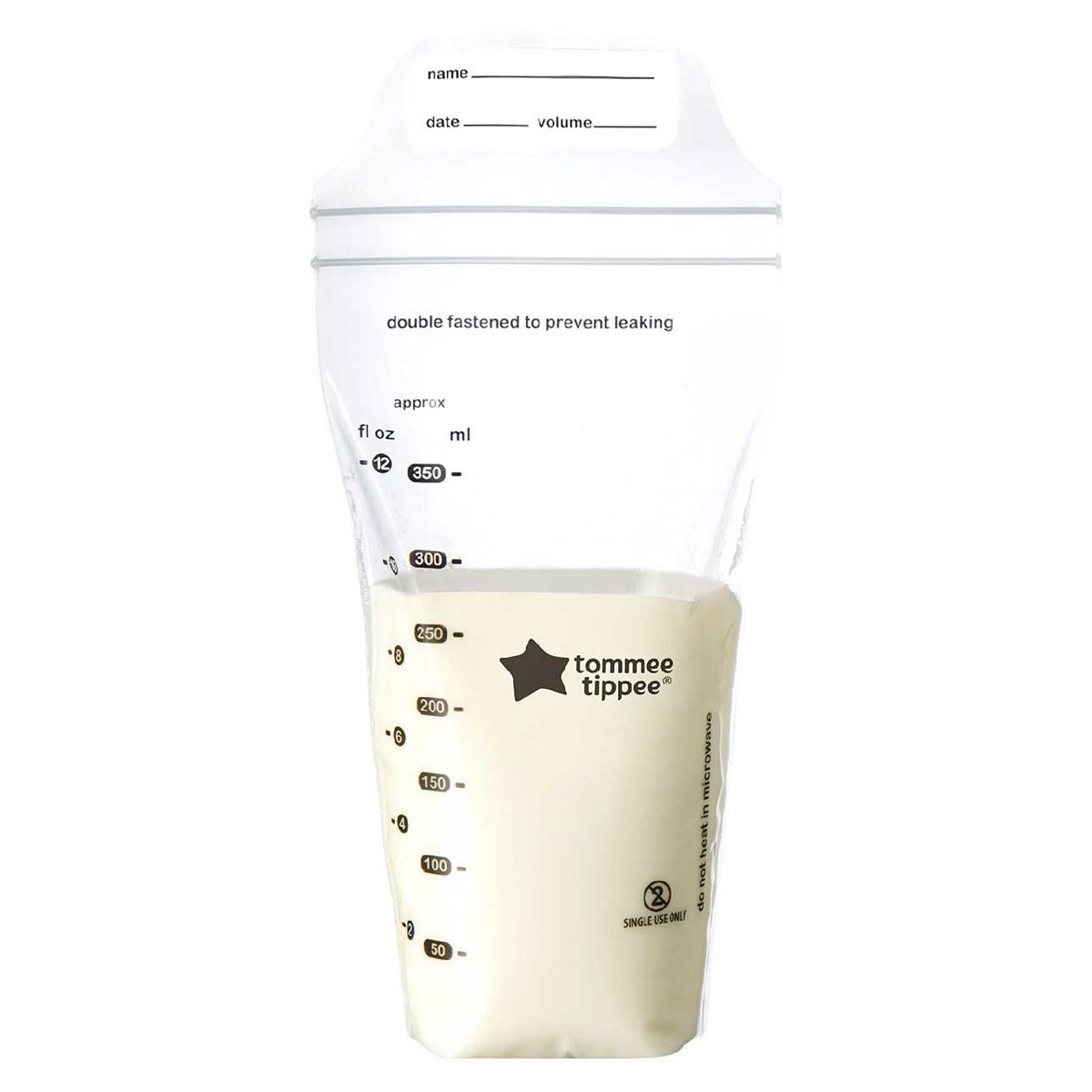 Tommee Tippee 36 X Pre-Sterilised Breast Milk Storage Bags, Double Seal, 350Ml