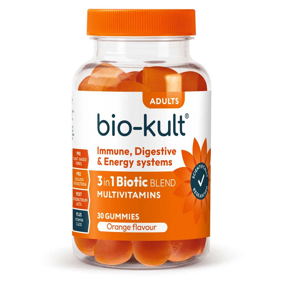 Bio Kult Bio-Kult 3-In-1 Biotic Blend Multivitamin Gummies For Adults, Orange Flavoured 30