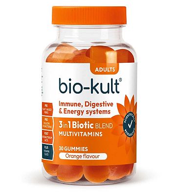 Bio-Kult 3-in-1 Biotic Blend Multivitamin Gummies for Adults, Orange Flavoured 30 Gummies