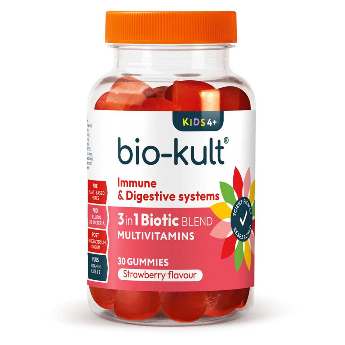 Bio Kult Bio-Kult 3-In-1 Biotic Blend Multivitamin Gummies For Kids, Strawberry Flavoured 30